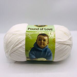 Lion Brand Pound of Love Yarn - White - 1020 Yards - 16oz - 100% Premium Acrylic